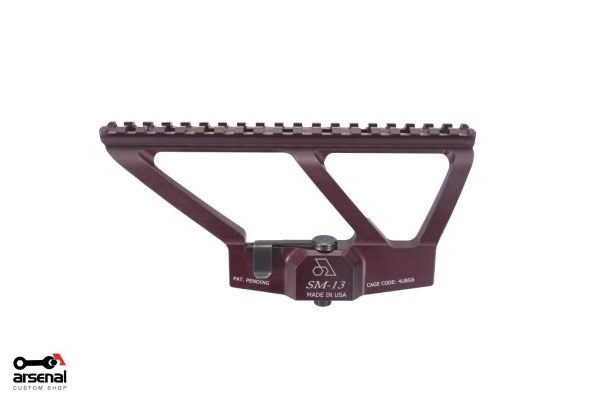Arsenal Picatinny Scope Mount with Plum Hard Anodized for AK Variant Rifles with Side Rail - Image 1